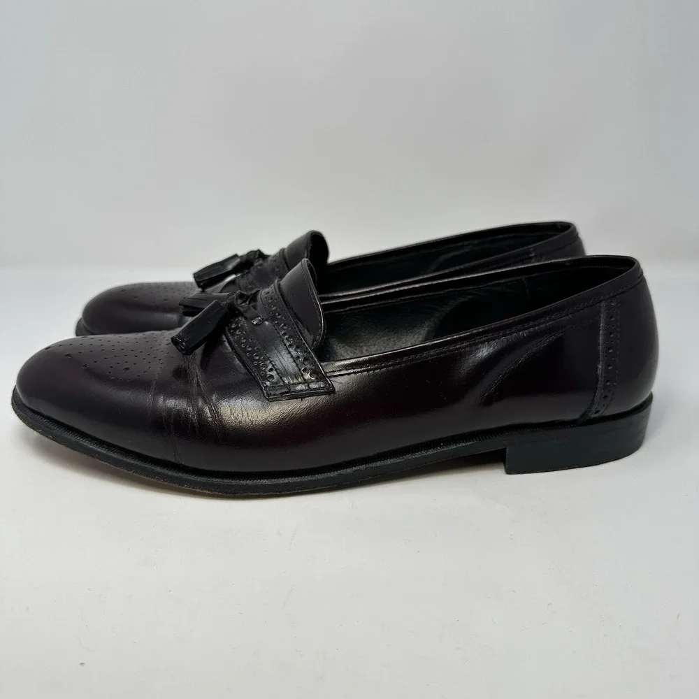 DUCCIO PAPINI Men 9.5 M Burgundy Tassel Loafer‎ Shoe's Handmade in Italy
